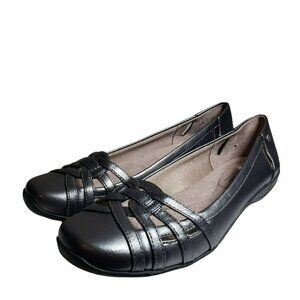 Life Strides Women Diverse Pewter Closed Toe Slip On Ballet Flats Shoes Sz 8.5 M